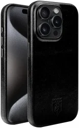 Rosso Elite iPhone 15 Pro Max Hoesje Leer MagSafe Zwart afbeelding