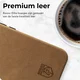 Rosso Elite iPhone 15 Pro Hoesje Leer Back Cover MagSafe Lichtbruin afbeelding 7