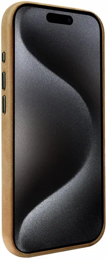 Rosso Elite iPhone 15 Pro Hoesje Leer Back Cover MagSafe Lichtbruin afbeelding 6