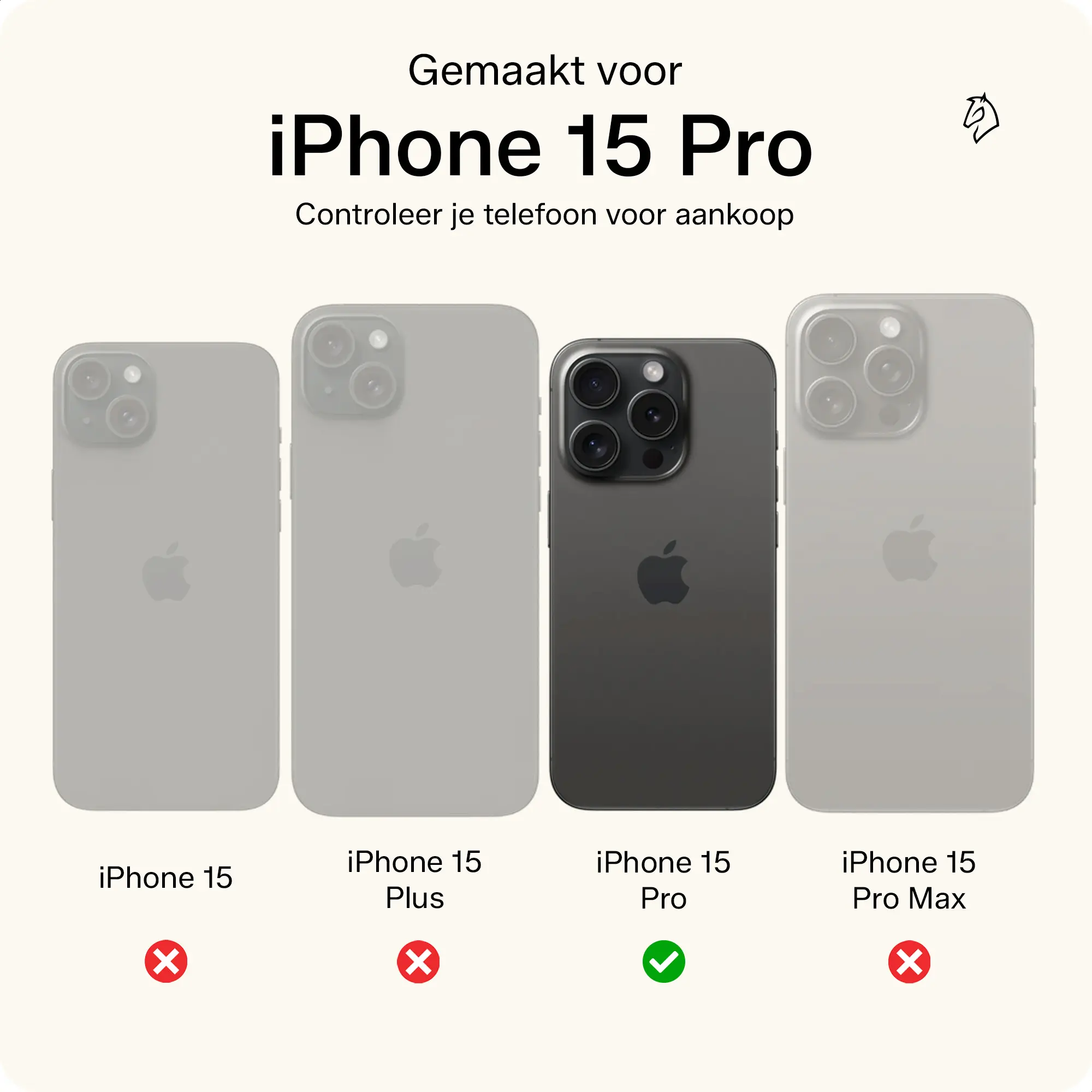 Rosso Elite iPhone 15 Pro Hoesje Leer Back Cover MagSafe Lichtbruin afbeelding 4