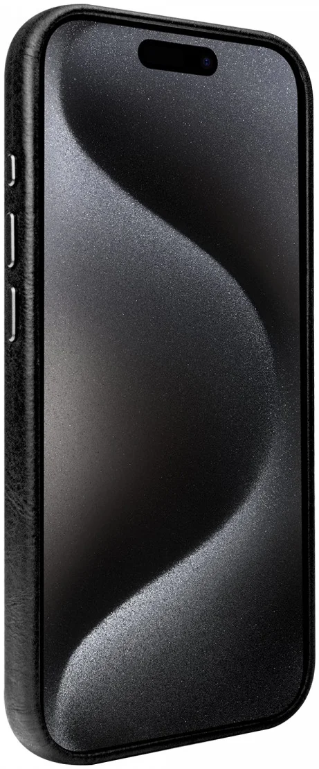 Rosso Elite iPhone 15 Pro Hoesje Leer Back Cover MagSafe Zwart afbeelding 6