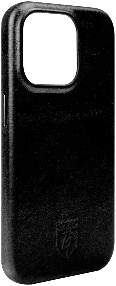 Rosso Elite iPhone 15 Pro Hoesje Leer Back Cover MagSafe Zwart afbeelding 10