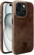 Rosso Elite iPhone 15 Hoesje Leer Back Cover MagSafe Bruin afbeelding 2