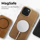 Rosso Elite iPhone 15 Hoesje Leer Back Cover MagSafe Lichtbruin afbeelding 8