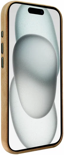 Rosso Elite iPhone 15 Hoesje Leer Back Cover MagSafe Lichtbruin afbeelding 6