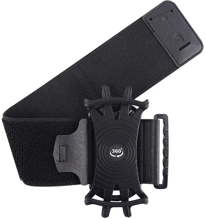 Universele 360° Verstelbare Sport Telefoonhouder Polsband Zwart afbeelding 2