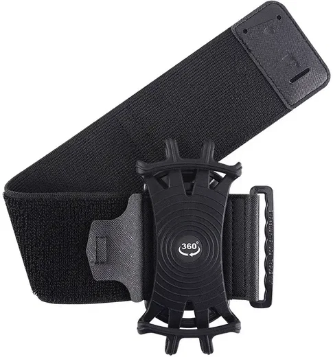 Universele 360° Verstelbare Sport Telefoonhouder Polsband Zwart afbeelding 2