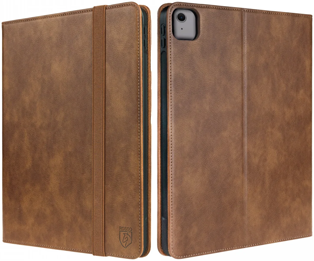 Rosso Element iPad Air 11 (2024/2025/2026) Hoes Bruin met Penhouder en Standaard afbeelding 2