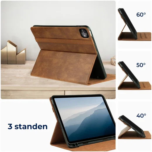 Rosso Element iPad Pro 11 (2024/2025) Hoes Book Case Bruin afbeelding 4