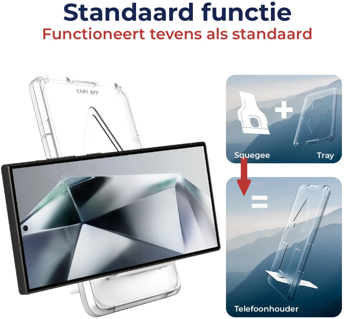 Rosso Samsung Galaxy S24 Ultra Privacy Glass met Installatietray afbeelding 3
