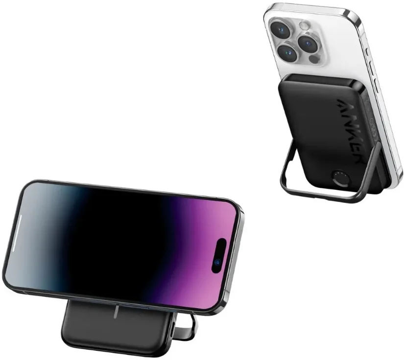 Anker 322 MagGo (7.5W) 5.000 mAh MagSafe Powerbank met Standaard Zwart afbeelding 8