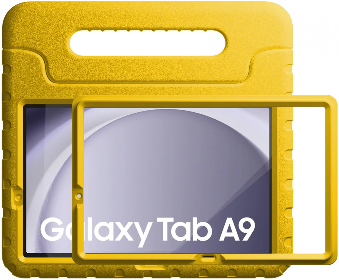HappyCase Candy+ Samsung Tab A11 / Tab A9 Kinder Hoes met Screenprotector Geel afbeelding 1