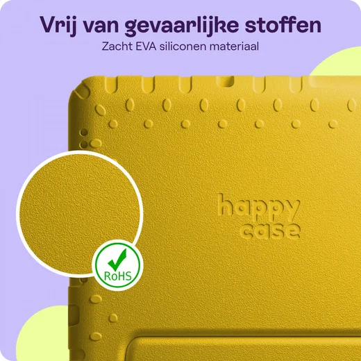 HappyCase Candy+ Samsung Tab A11 / Tab A9 Kinder Hoes met Screenprotector Geel afbeelding 5