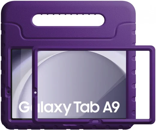 HappyCase Candy+ Samsung Tab A11 / Tab A9 Kinder Hoes met Screenprotector Paars afbeelding 1