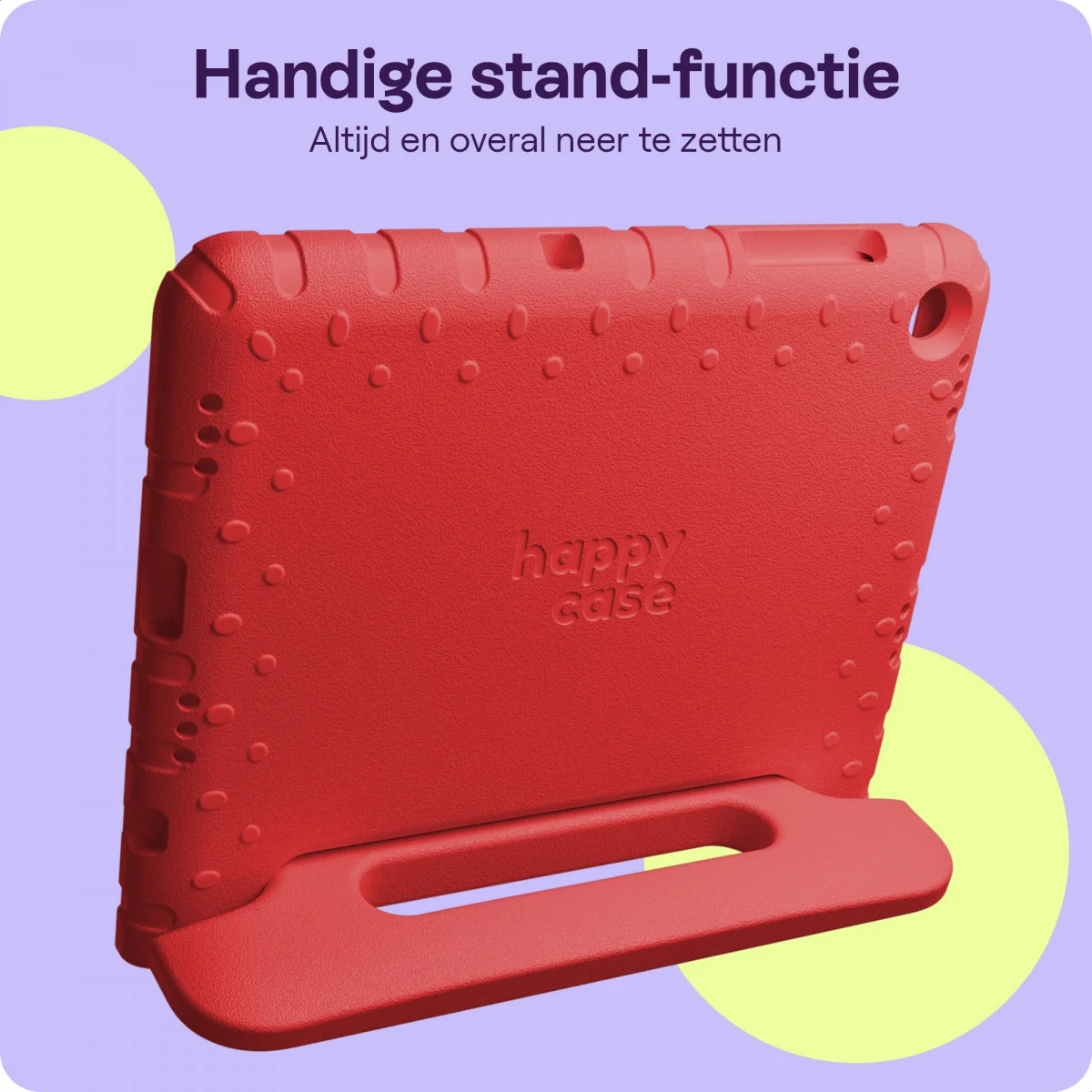 HappyCase Candy+ Samsung Tab A11 / Tab A9 Kinder Hoes met Screenprotector Rood afbeelding 2