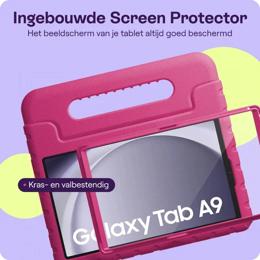HappyCase Candy+ Samsung Tab A11 / Tab A9 Kinder Hoes met Screenprotector Roze afbeelding 6