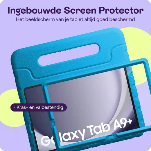 HappyCase Candy+ Tab A11+/A9+ Kinder Hoes met Screenprotector Blauw afbeelding 5