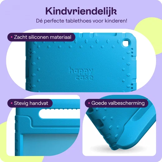 HappyCase Candy+ Tab A11+/A9+ Kinder Hoes met Screenprotector Blauw afbeelding 2