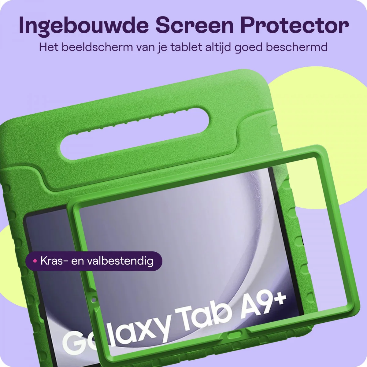 HappyCase Candy+ Tab A11+/A9+ Kinder Hoes met Screenprotector Groen afbeelding 5