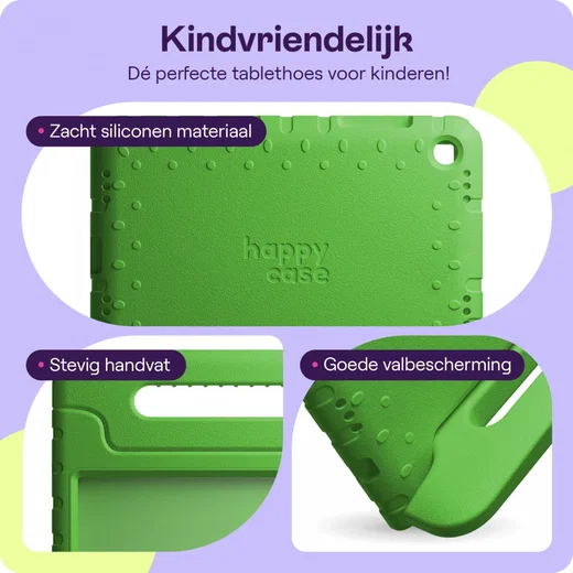 HappyCase Candy+ Tab A11+/A9+ Kinder Hoes met Screenprotector Groen afbeelding 2