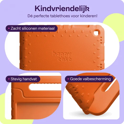 HappyCase Candy+ Tab A11+/A9+ Kinder Hoes met Screenprotector Oranje afbeelding 2