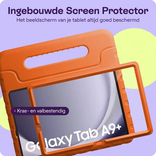 HappyCase Candy+ Tab A11+/A9+ Kinder Hoes met Screenprotector Oranje afbeelding 5