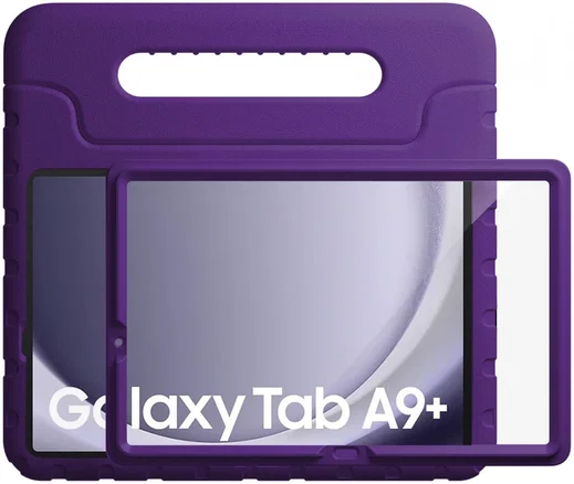 HappyCase Candy+ Tab A11+/A9+ Kinder Hoes met Screenprotector Paars afbeelding 1