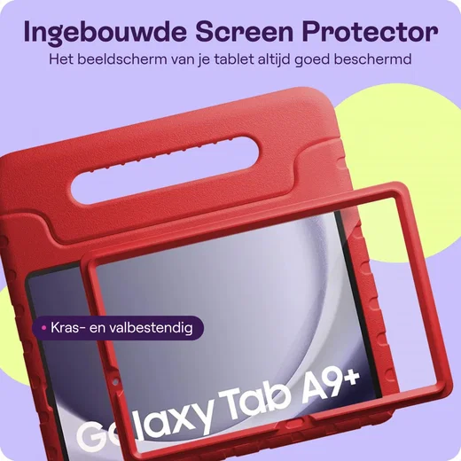 HappyCase Candy+ Samsung Tab A11 /Tab A9 Kinder Hoes met Screenprotector Rood afbeelding 5