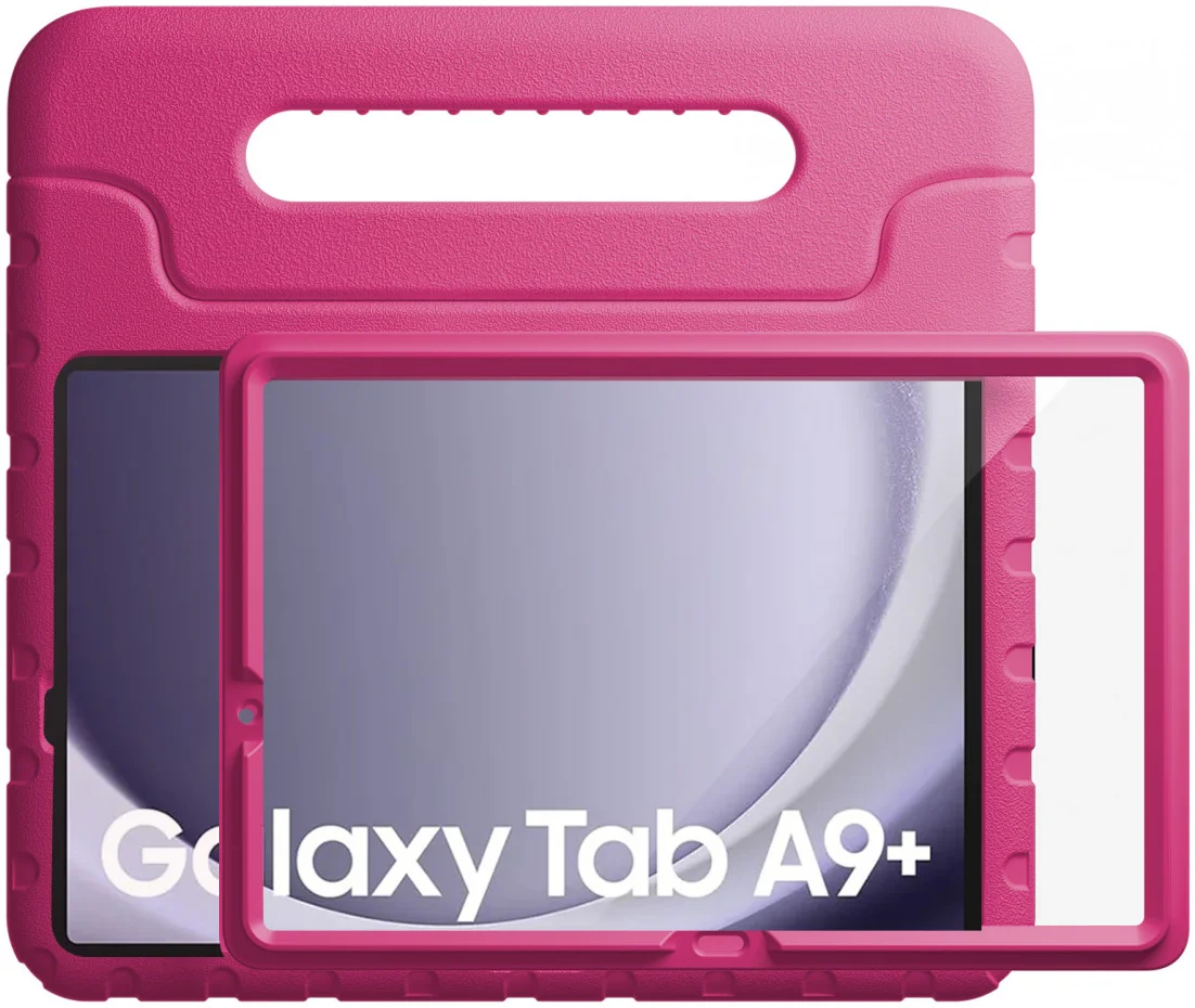 HappyCase Candy+ Tab A11+/A9+ Kinder Hoes met Screenprotector Roze afbeelding 1