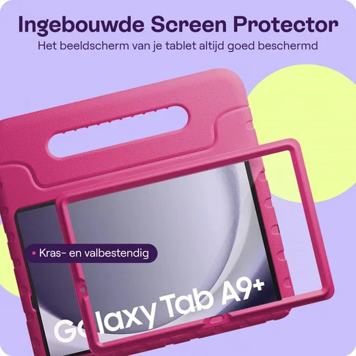 HappyCase Candy+ Tab A11+/A9+ Kinder Hoes met Screenprotector Roze afbeelding 5