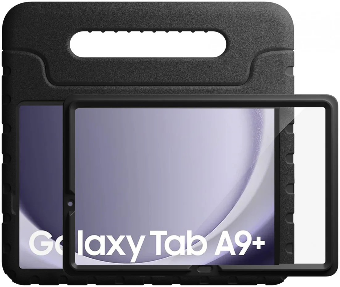 HappyCase Candy+ Tab A11+/A9+ Kinder Hoes met Screenprotector Zwart afbeelding 1