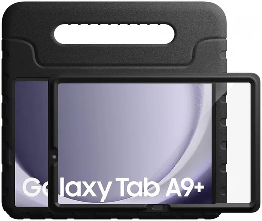 HappyCase Candy+ Tab A11+/A9+ Kinder Hoes met Screenprotector Zwart afbeelding 1