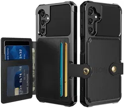 Samsung Galaxy A15 3 in 1 Back Cover Portemonnee Hoesje Zwart afbeelding