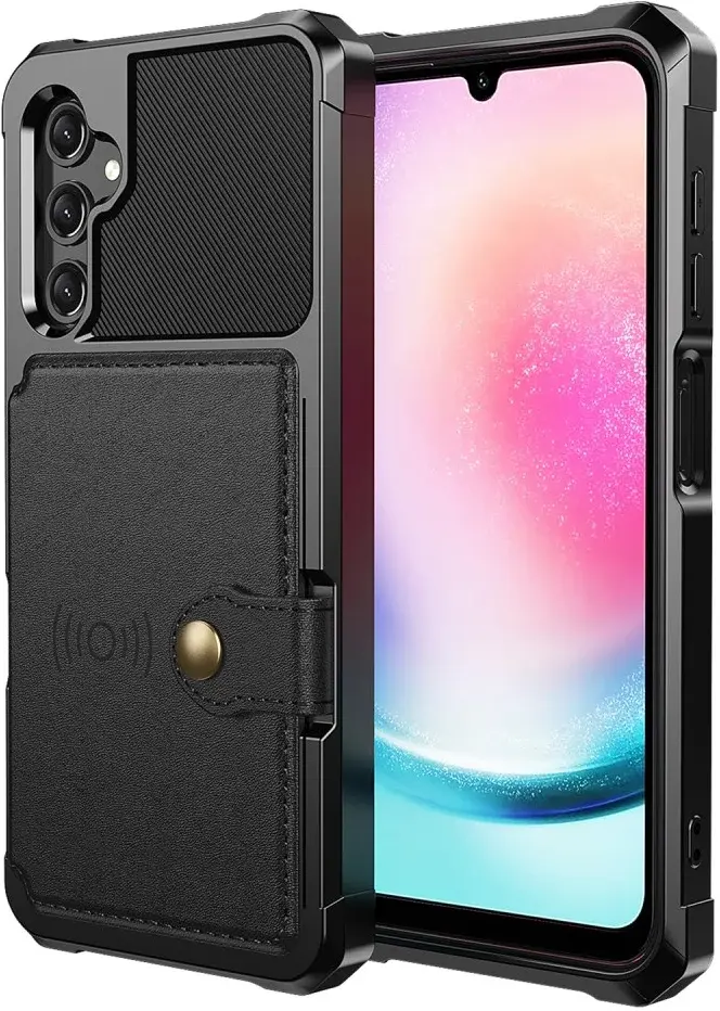 Samsung Galaxy A15 3 in 1 Back Cover Portemonnee Hoesje Zwart afbeelding 2