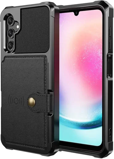 Samsung Galaxy A15 3 in 1 Back Cover Portemonnee Hoesje Zwart afbeelding 2