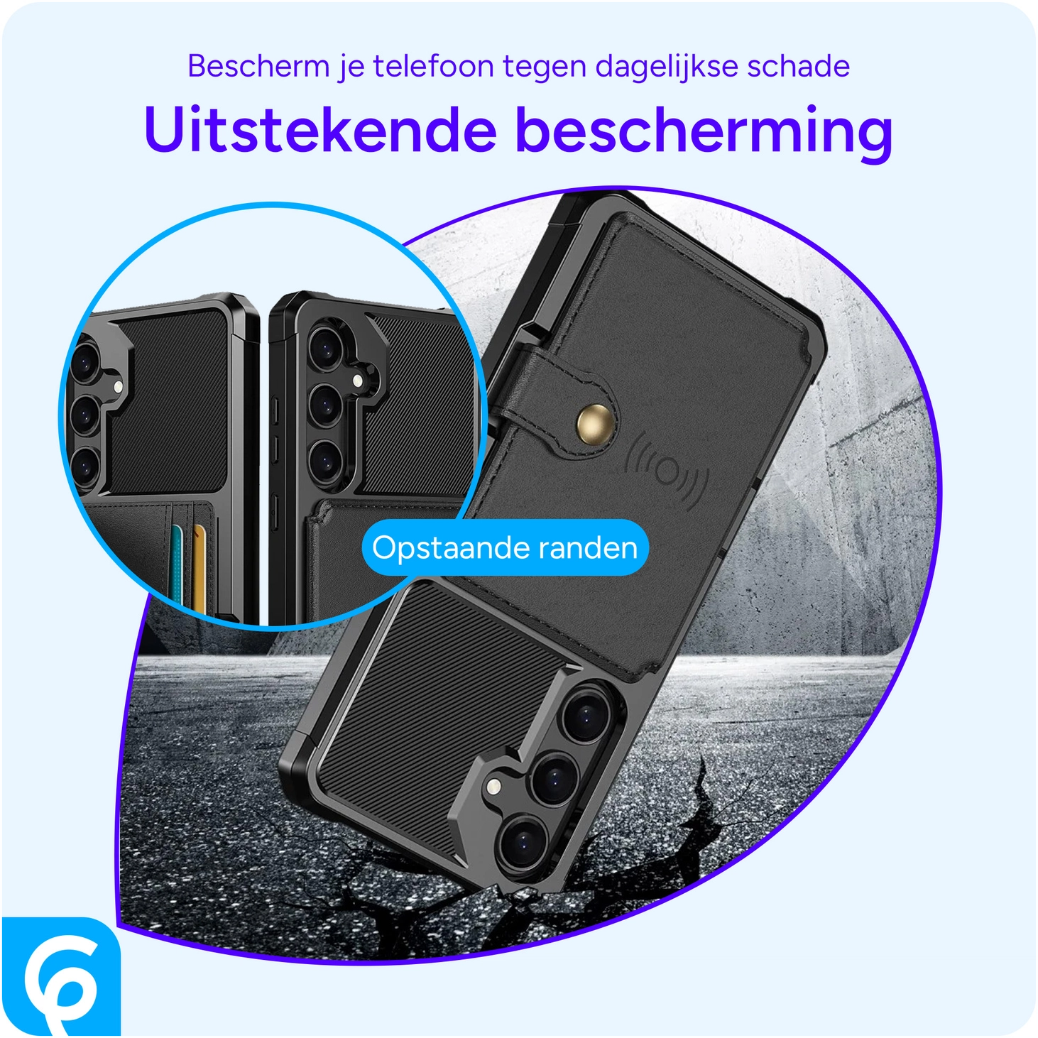 Samsung Galaxy S24 Plus 3 in 1 Back Cover Portemonnee Hoesje Zwart afbeelding 5