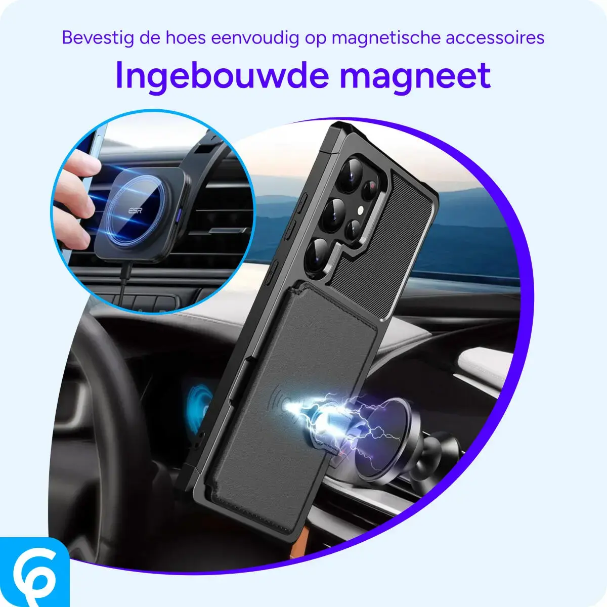 Samsung Galaxy S24 Ultra 3 in 1 Back Cover Portemonnee Hoesje Zwart afbeelding 10