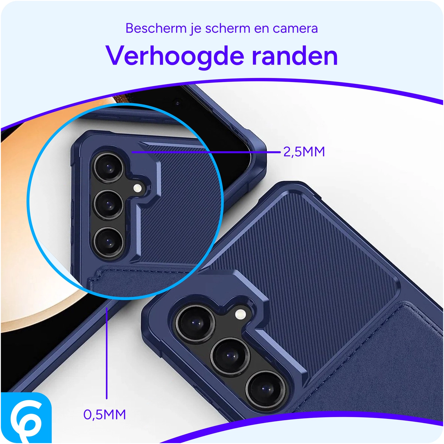 Samsung Galaxy S24 3 in 1 Back Cover Portemonnee Hoesje Blauw afbeelding 5
