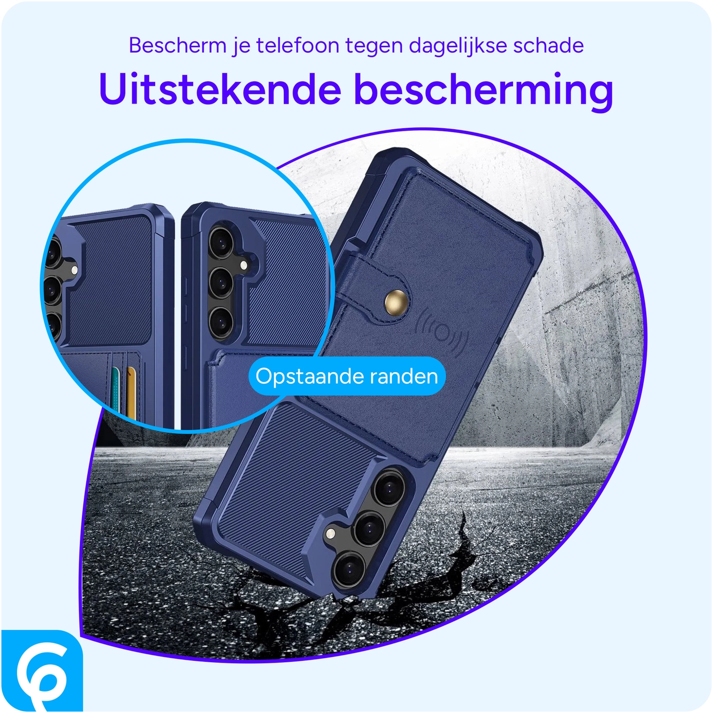Samsung Galaxy S24 3 in 1 Back Cover Portemonnee Hoesje Blauw afbeelding 6