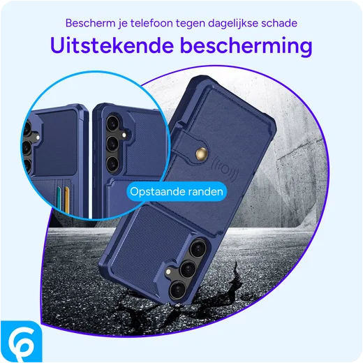 Samsung Galaxy S24 3 in 1 Back Cover Portemonnee Hoesje Blauw afbeelding 6