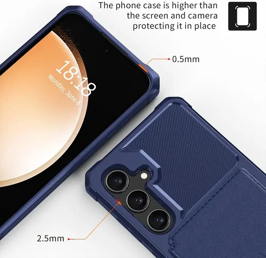 Samsung Galaxy S24 Plus 3 in 1 Back Cover Portemonnee Hoesje Blauw afbeelding 8