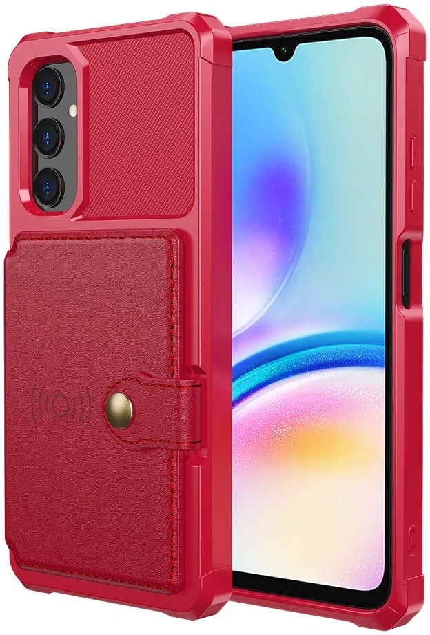 Samsung Galaxy A05s 3 in 1 Back Cover Portemonnee Hoesje Rood afbeelding 2