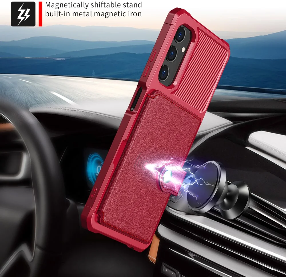 Samsung Galaxy A05s 3 in 1 Back Cover Portemonnee Hoesje Rood afbeelding 4