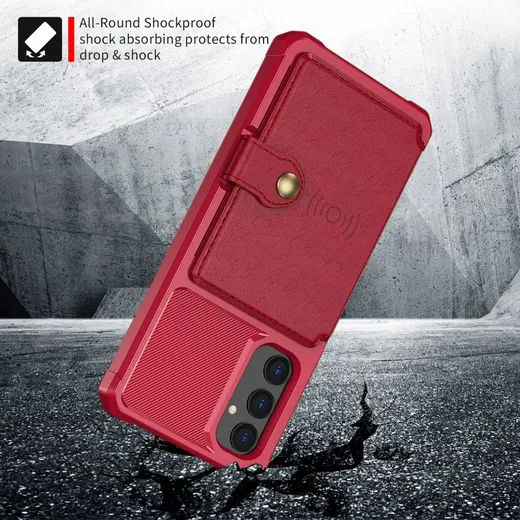 Samsung Galaxy A05s 3 in 1 Back Cover Portemonnee Hoesje Rood afbeelding 5