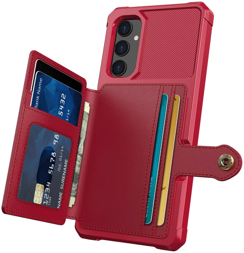 Samsung Galaxy A05s 3 in 1 Back Cover Portemonnee Hoesje Rood afbeelding 7