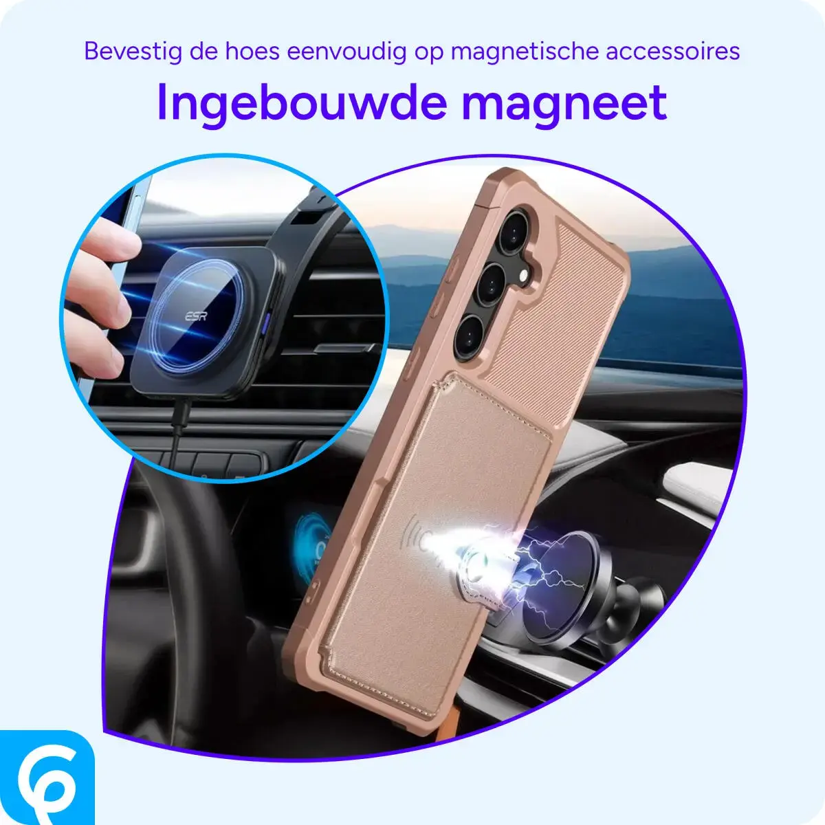 Samsung Galaxy S24 3 in 1 Back Cover Portemonnee Hoesje Roze afbeelding 9