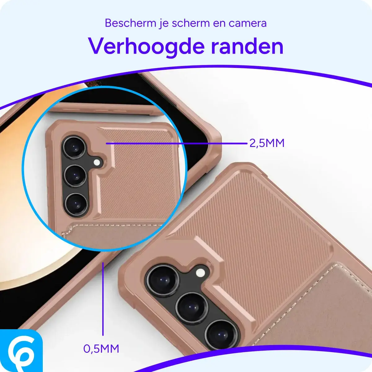 Samsung Galaxy S24 3 in 1 Back Cover Portemonnee Hoesje Roze afbeelding 6