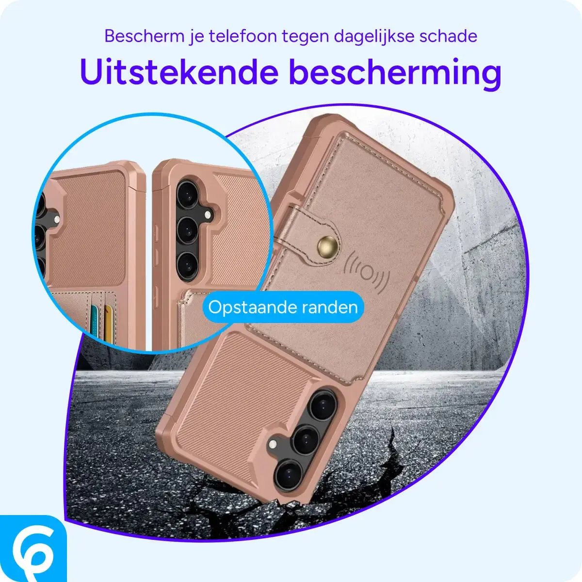 Samsung Galaxy S24 3 in 1 Back Cover Portemonnee Hoesje Roze afbeelding 8