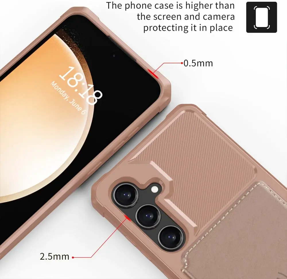 Samsung Galaxy S24 Plus 3 in 1 Back Cover Portemonnee Hoesje Roze afbeelding 8