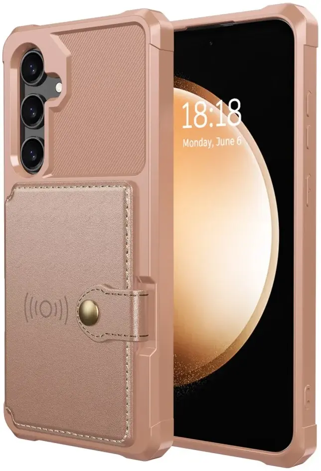Samsung Galaxy S24 Plus 3 in 1 Back Cover Portemonnee Hoesje Roze afbeelding 9
